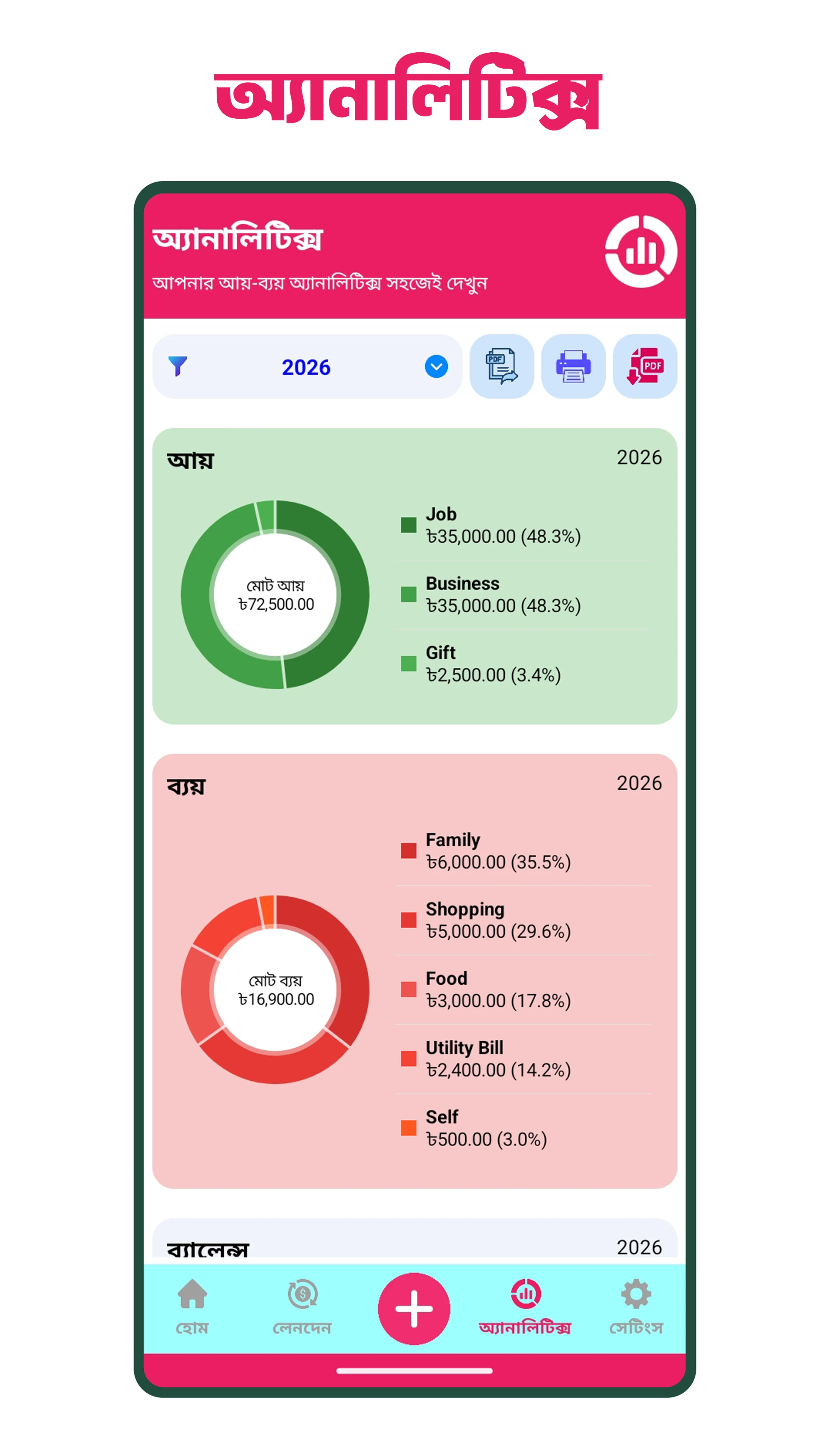 MyHisab - দৈনিক আয় ব্যয় হিসাব screenshot
